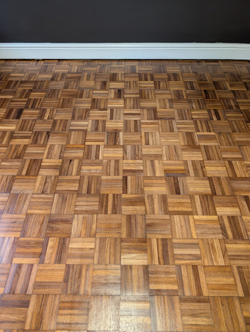Finger parquet floor Lytham sanded - after